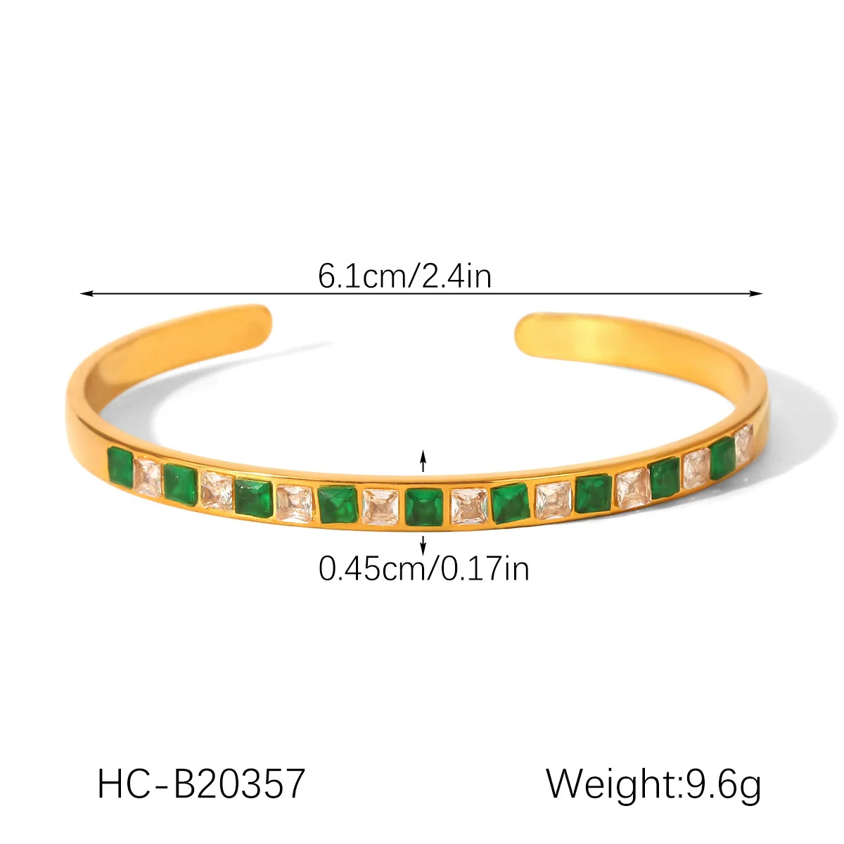 Wholesale Women's Geometric Zircon Stainless Steel Bracelet - Image 6
