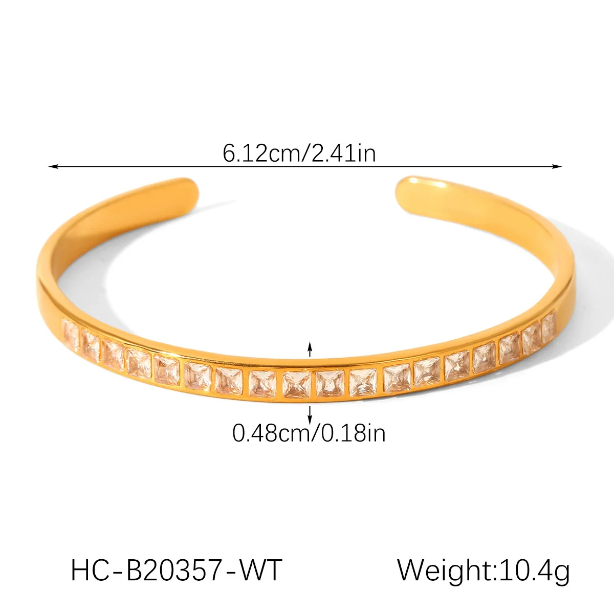 Wholesale Women's Geometric Zircon Stainless Steel Bracelet - Image 7