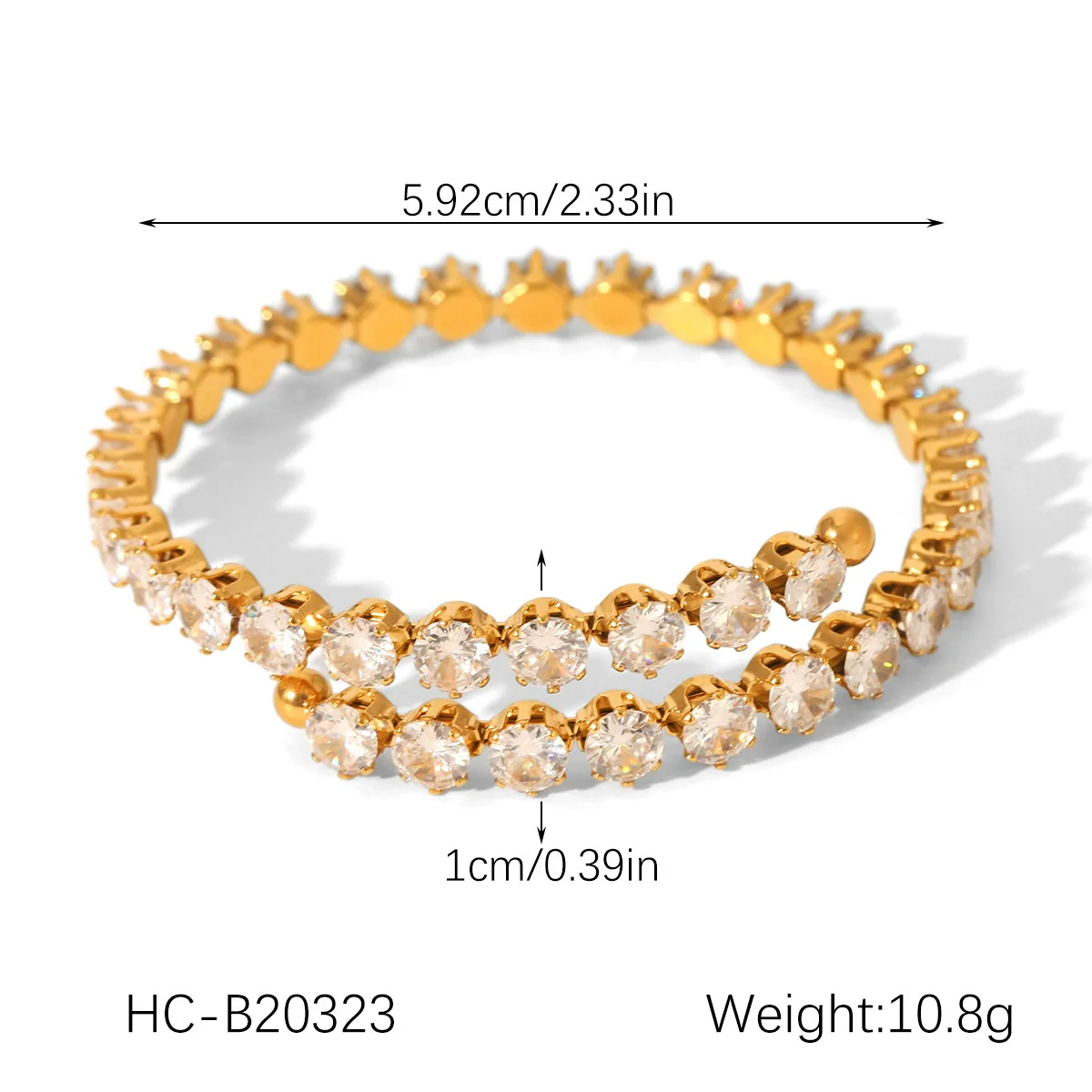 Wholesale Women's Geometric Zircon Stainless Steel Bracelet - Image 8