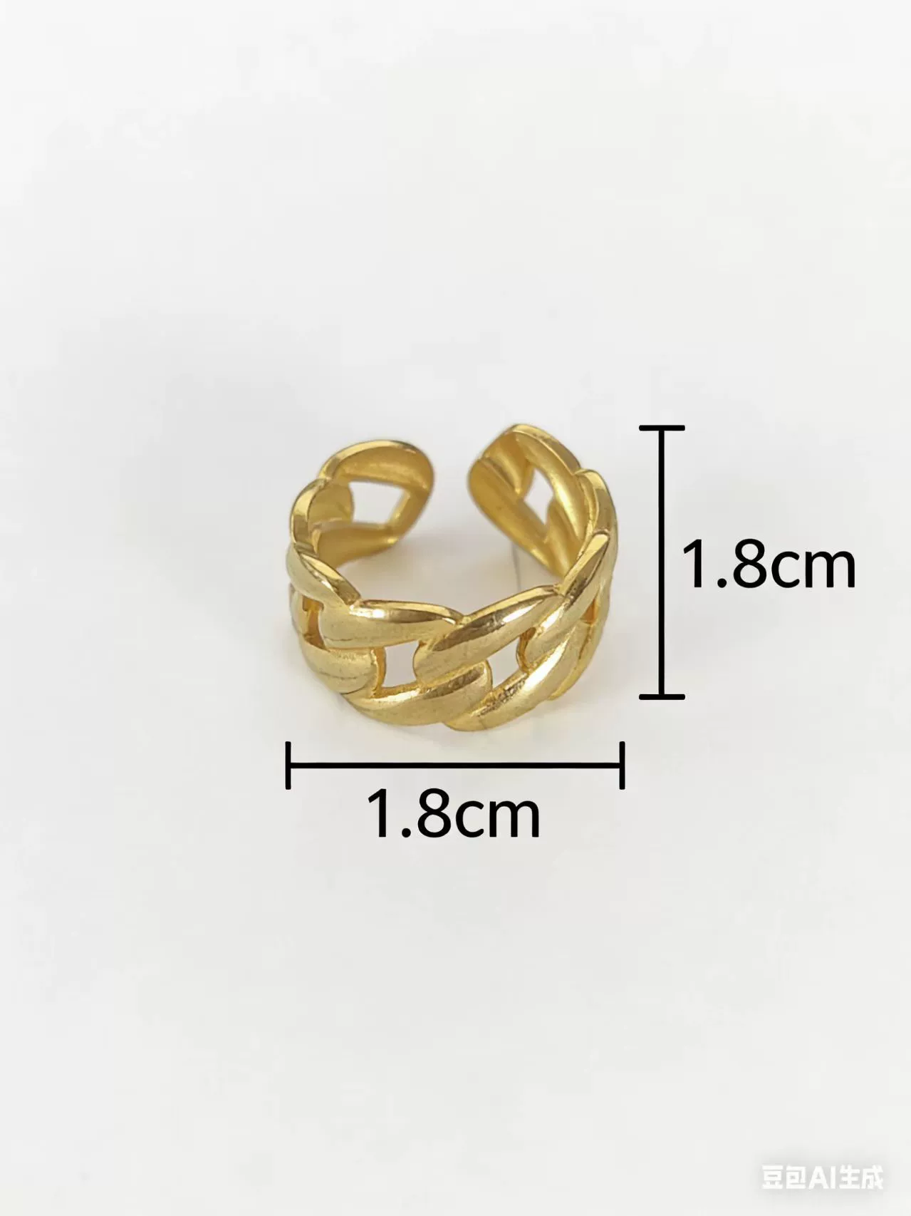Wholesale Women's Gold Plated Stainless Steel Ring With Geometric Letters Numbers Text Pattern - Image 5