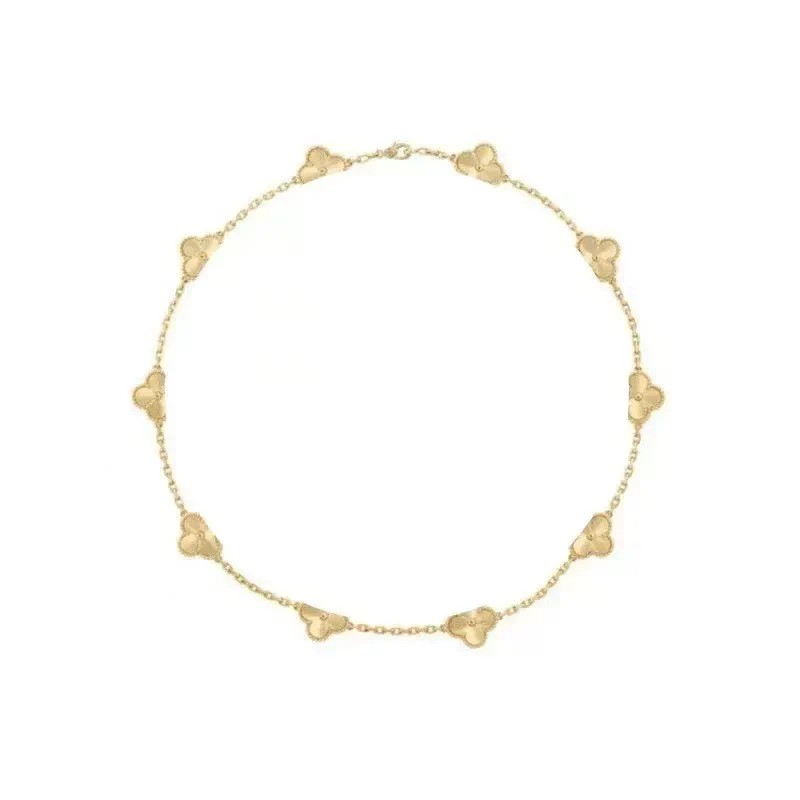 Wholesale Women's Gold Plated Titanium Steel Leaf Pattern Chain Necklace - Image 12