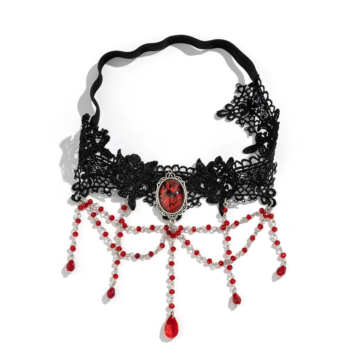 Wholesale Women's Gothic Style Cloth Leg Chain With Alloy Inlaid Artificial Gemstones And Semiprecious Stones And Blood Drops Red Imitation Crystal And Tassel - Image 5