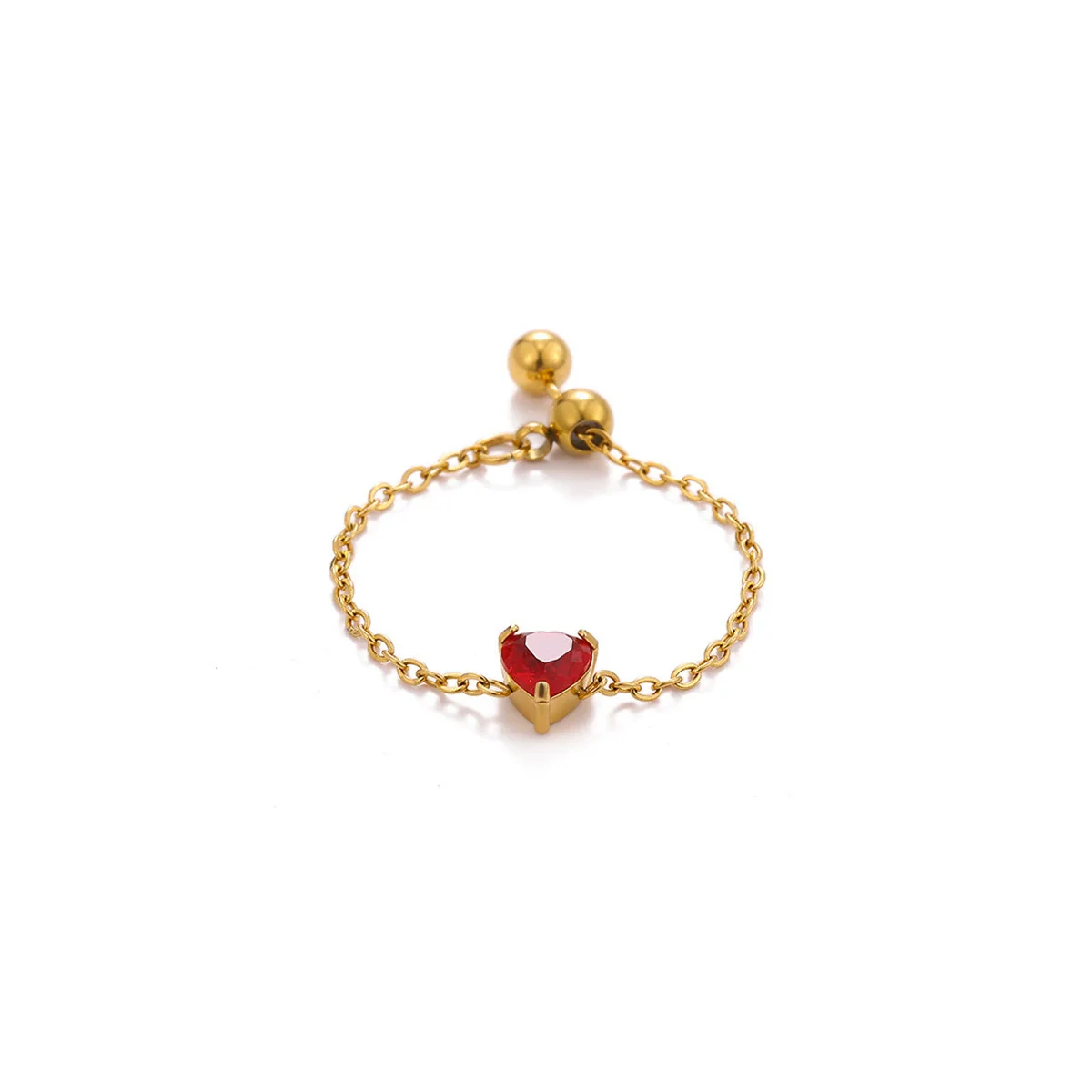 Wholesale Women's Heart Shape Geometric Stainless Steel Ring Inlaid With Gold - Image 9