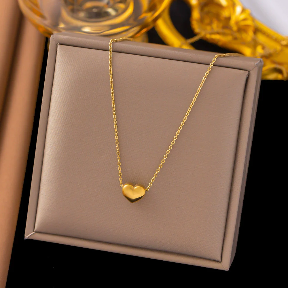 Wholesale Women's Heart Shaped Electroplated O Chain Necklace Light Luxury Style - Image 4