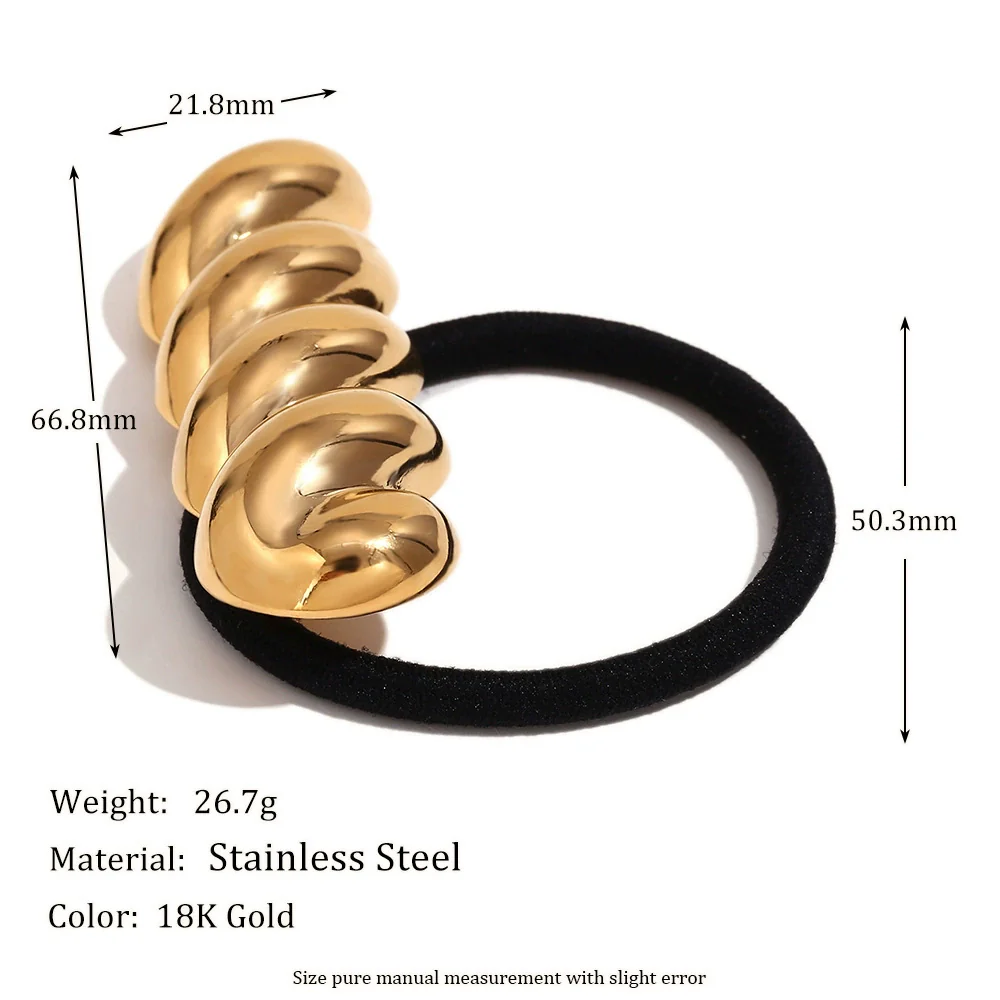 Wholesale Women's Highend Fashion Geometric Stainless Steel 18K Gold Plated Twist Shape Hair Accessories
