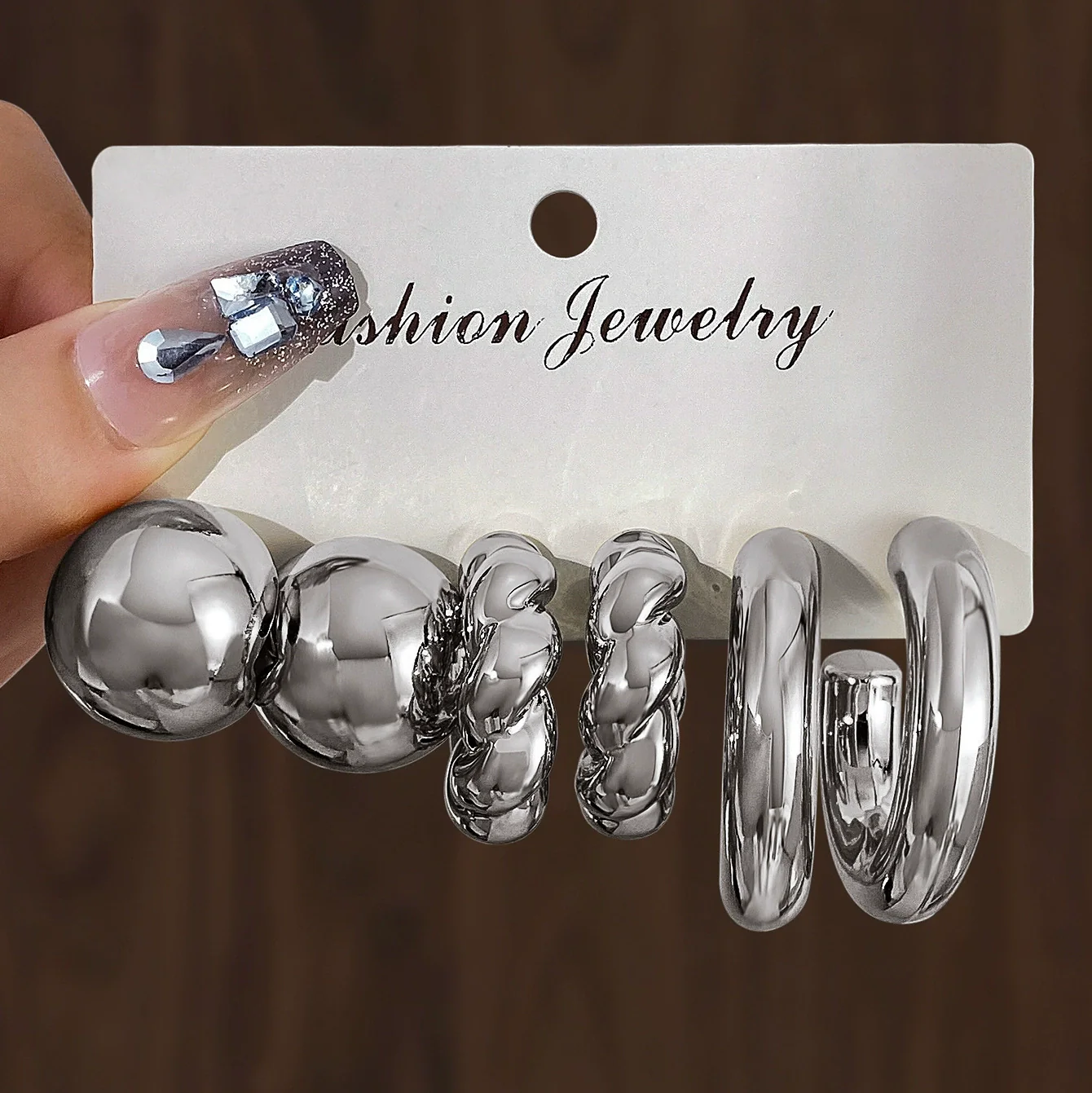 Wholesale Women's Highend Geometric Plastic Resin Electroplated Earrings - Image 6