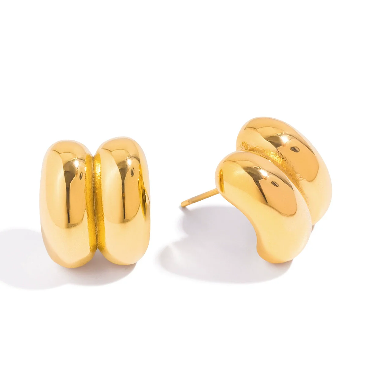 Wholesale Women's Highend Geometric Stainless Steel Electroplated Doublelayer Earrings - Image 5