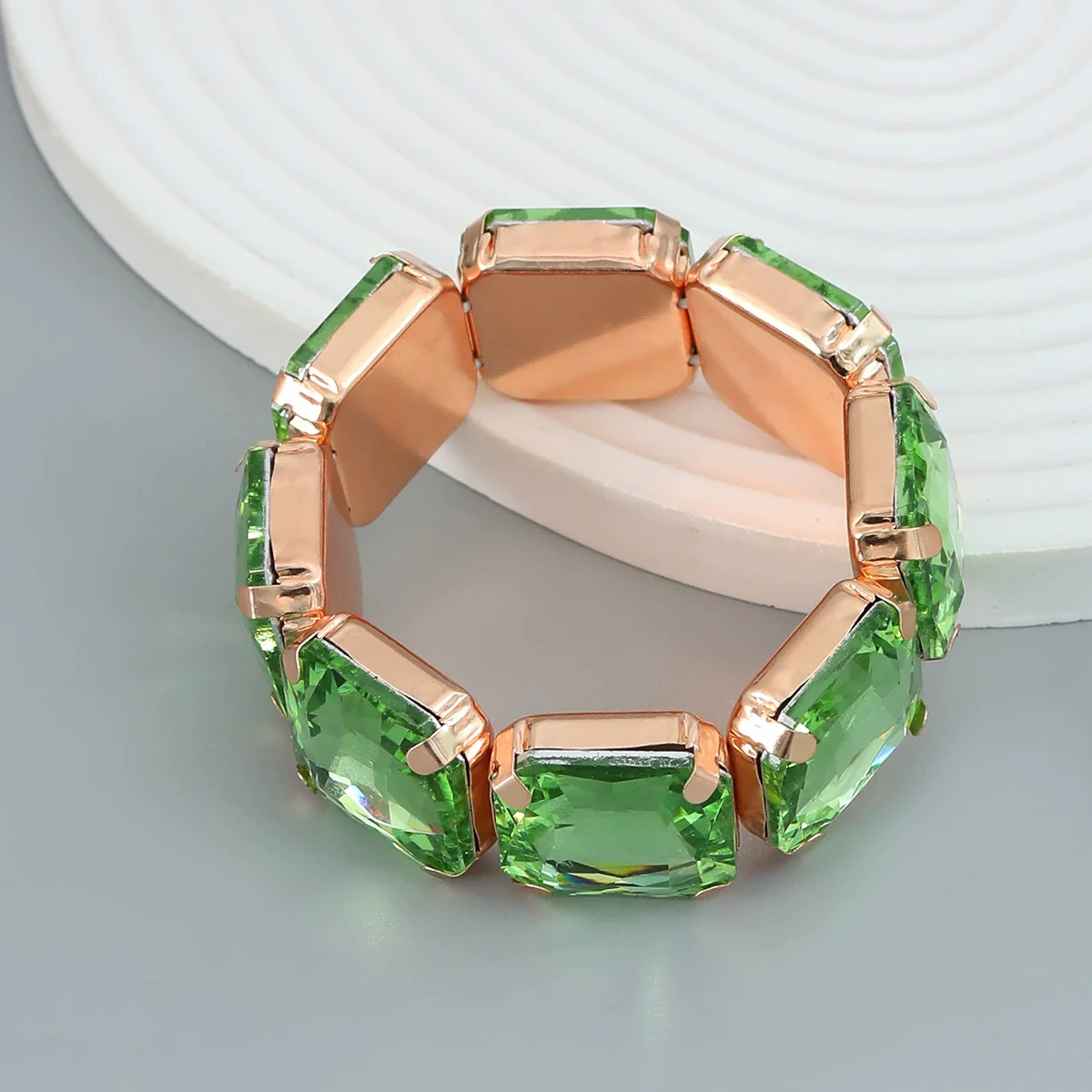 Wholesale Women's Hiphop Alloy Bracelet With Geometric Design And Diamond Accents - Image 3