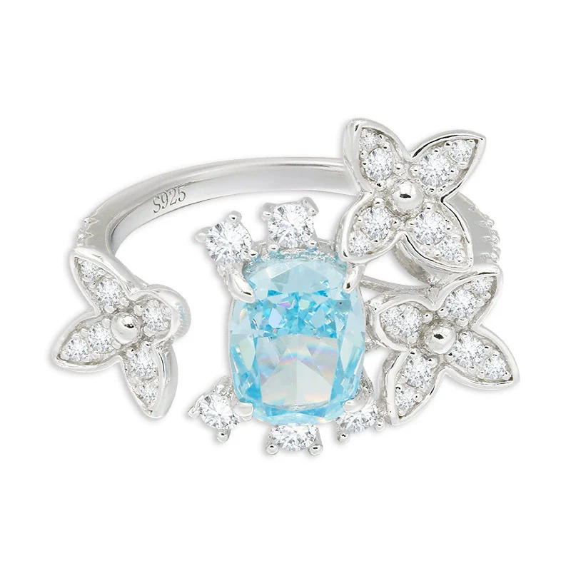 Wholesale Women's Ins Style Geometric 925 Silver Electroplated Open Ring - Image 7