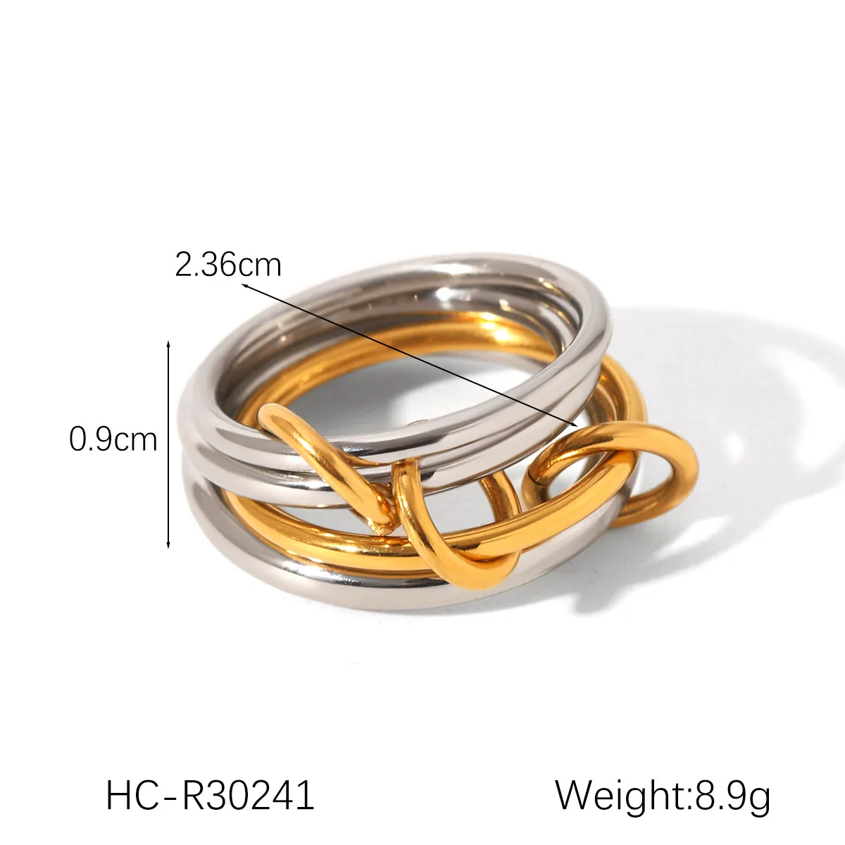 Wholesale Women's Ins Style Geometric Diamondencrusted Stainless Steel Stacking Rings - Image 12