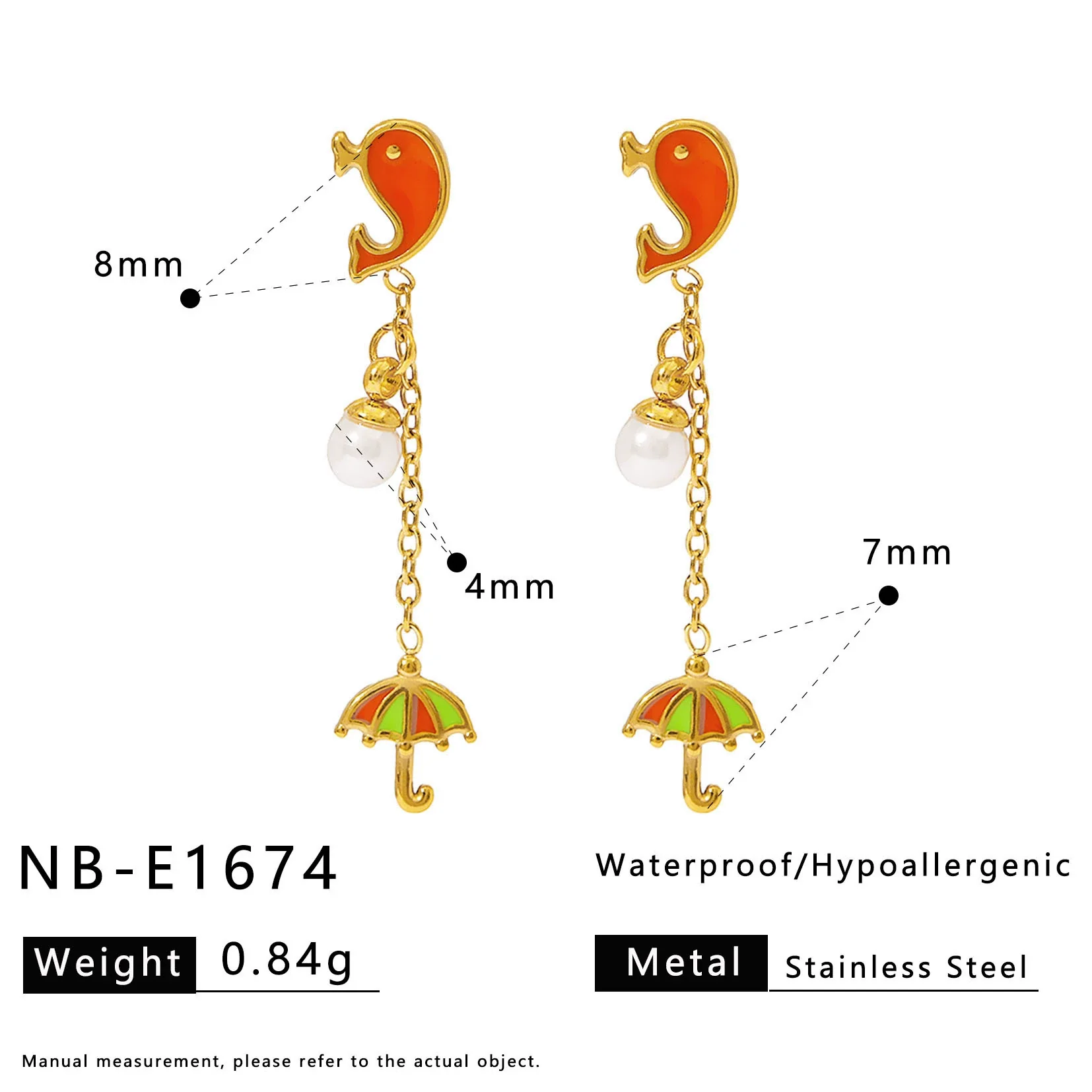 Wholesale Women's Ins Style Minimalist Star Pattern Stainless Steel Earrings With Shell And Pearl Pendant 18K Gold Plated - Image 11