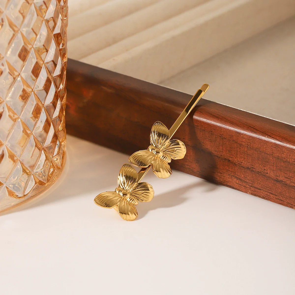 Wholesale Women's Ins Style Stainless Steel Electroplated Butterfly Hairpin Hair Accessories - Image 3