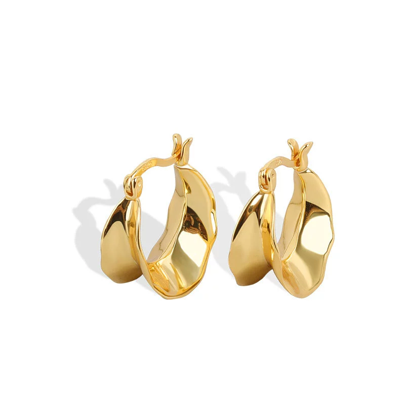 Wholesale Women's Irregular Convex S925 Sterling Silver Earrings - Image 5