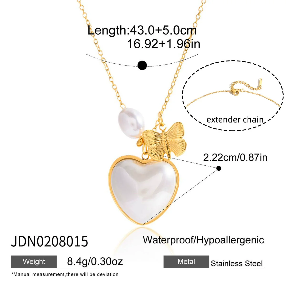 Wholesale Women's Jewelry Light Luxury Geometric Style Stainless Steel Imitation Pearl Necklace With Electroplating - Image 7