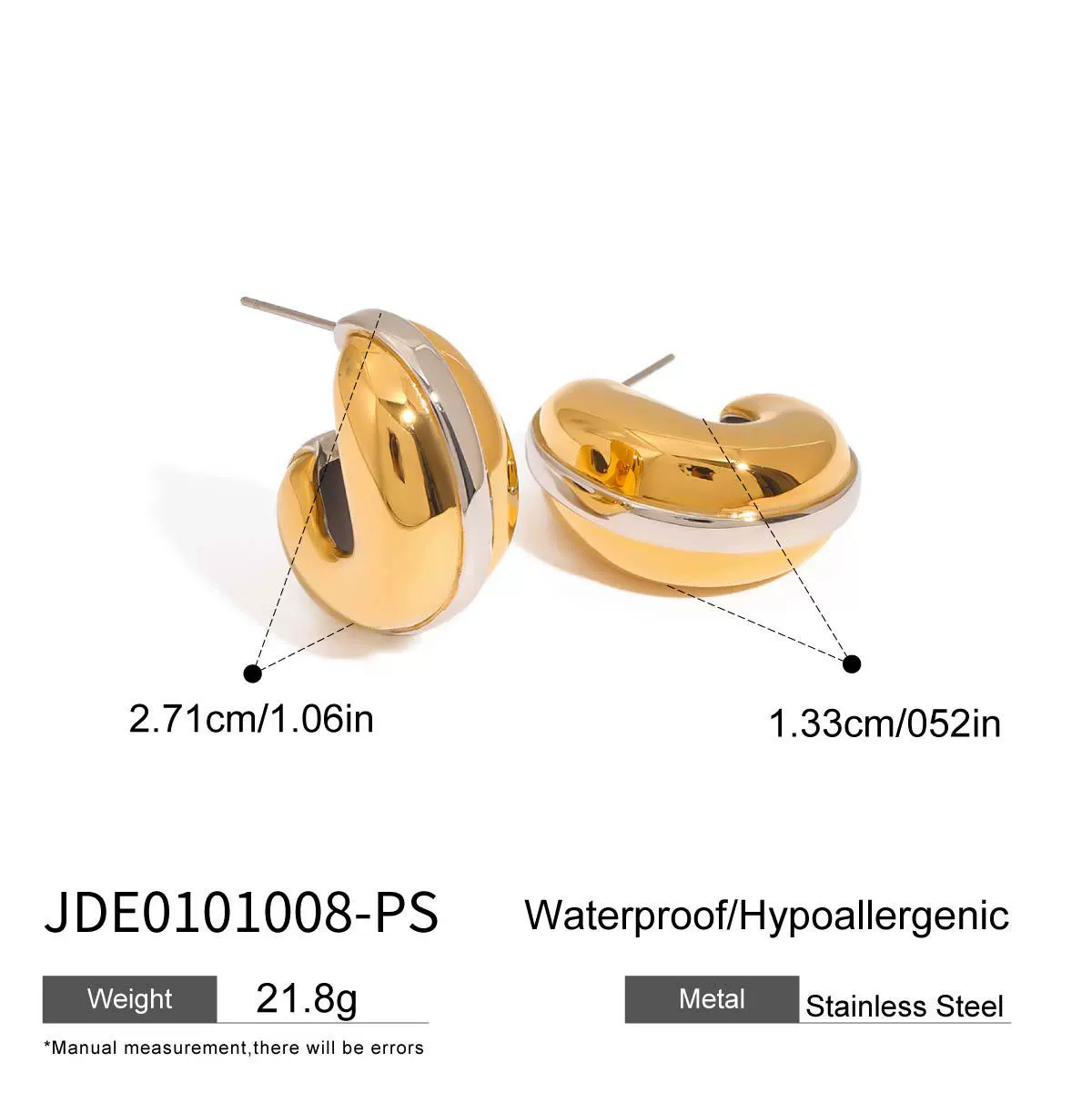 Wholesale Women's Jewelry Set Geometric Stainless Steel And Titanium Steel Electroplated Earrings Necklaces And Bracelets - Image 9