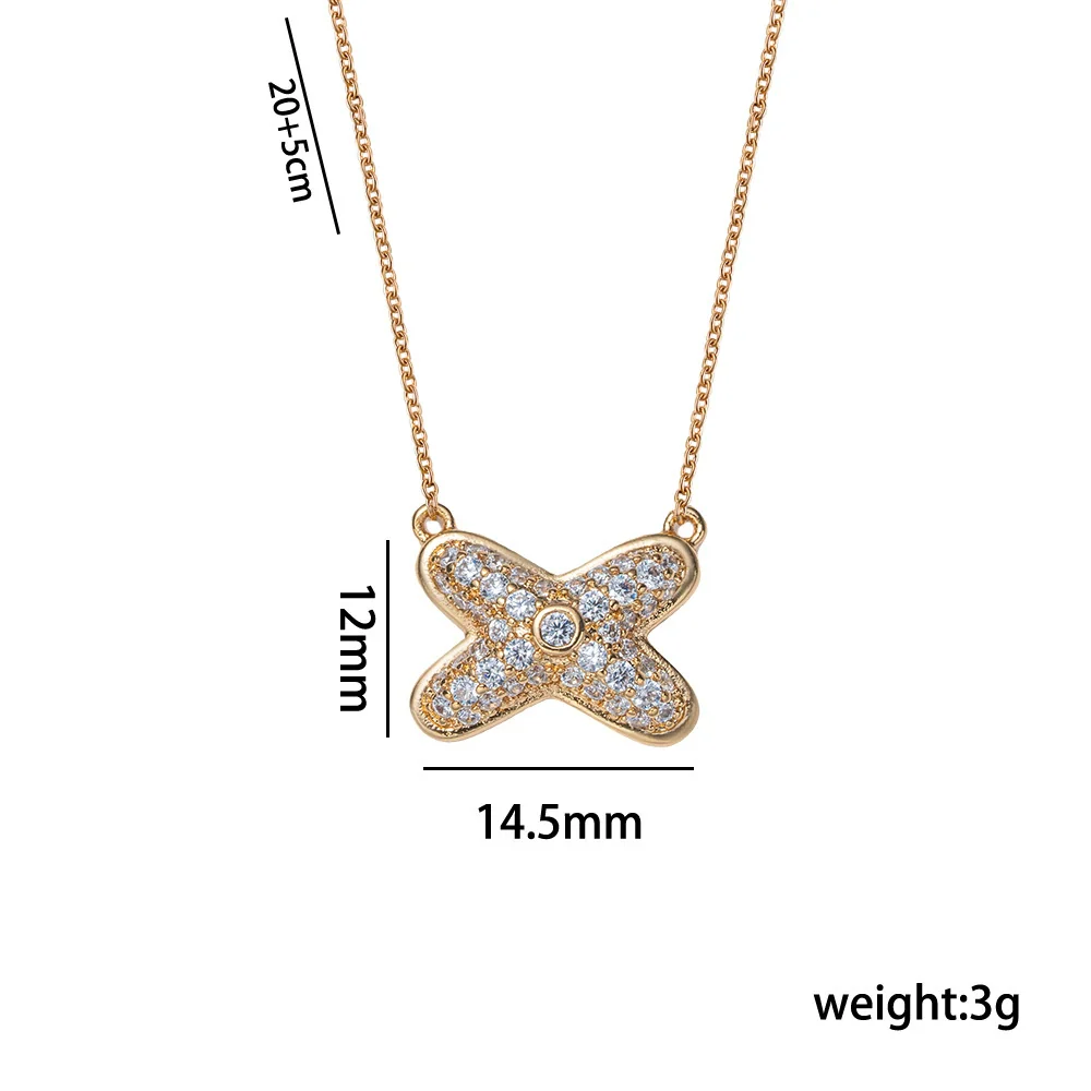 Wholesale Women's Jewelry Set Light Luxury Geometric Style Cross Crown Roman Numerals Electroplated Environmentally Friendly Copper And Titanium Steel Necklace And Earrings - Image 5