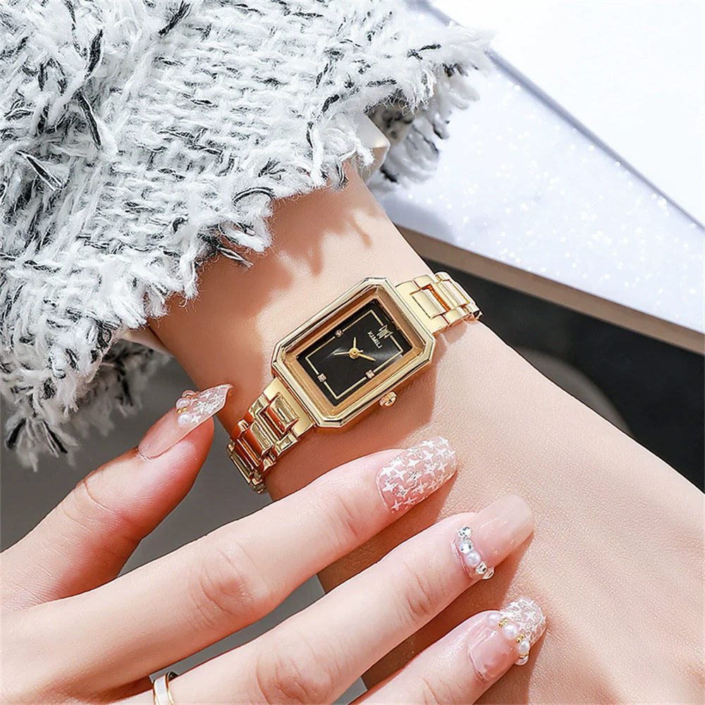 Wholesale Women's Leisure Quartz Watch Rectangle Alloy Case Stainless Steel Strap Waterproof - Image 3