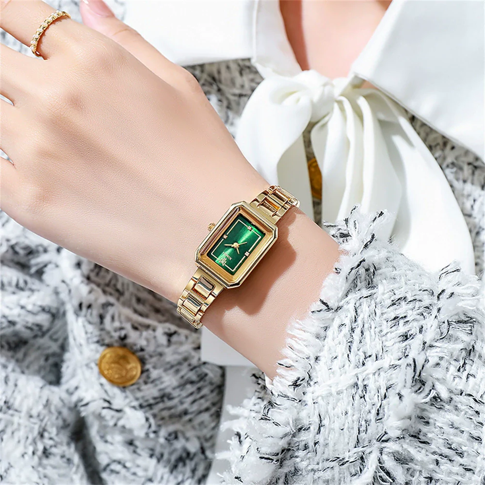 Wholesale Women's Leisure Quartz Watch Rectangle Alloy Case Stainless Steel Strap Waterproof - Image 6