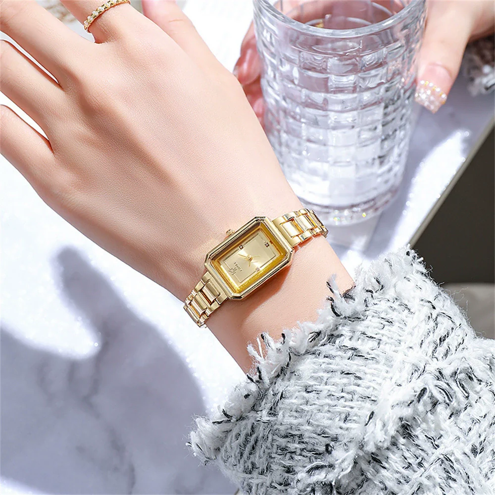 Wholesale Women's Leisure Quartz Watch Rectangle Alloy Case Stainless Steel Strap Waterproof - Image 7
