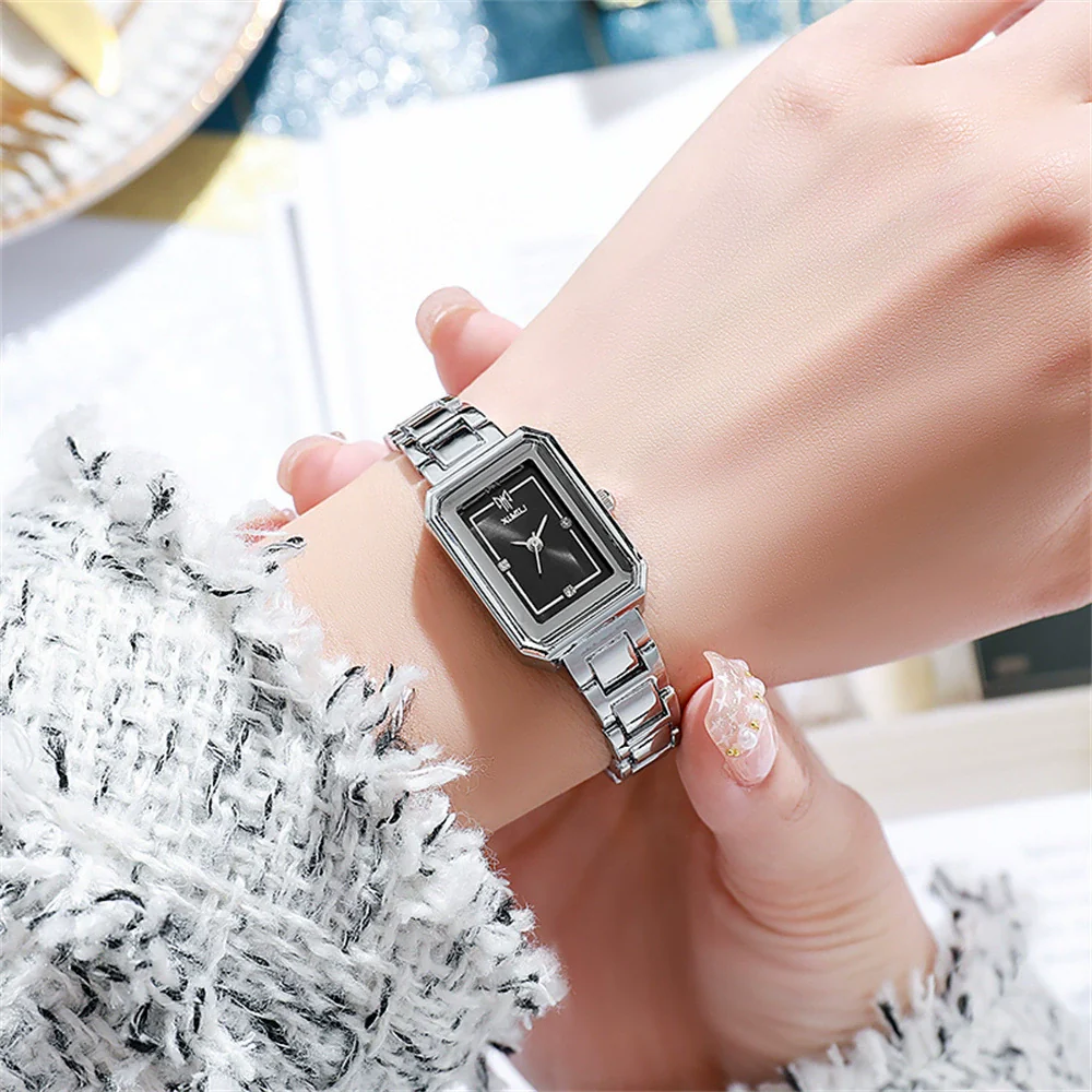 Wholesale Women's Leisure Quartz Watch Rectangle Alloy Case Stainless Steel Strap Waterproof - Image 8