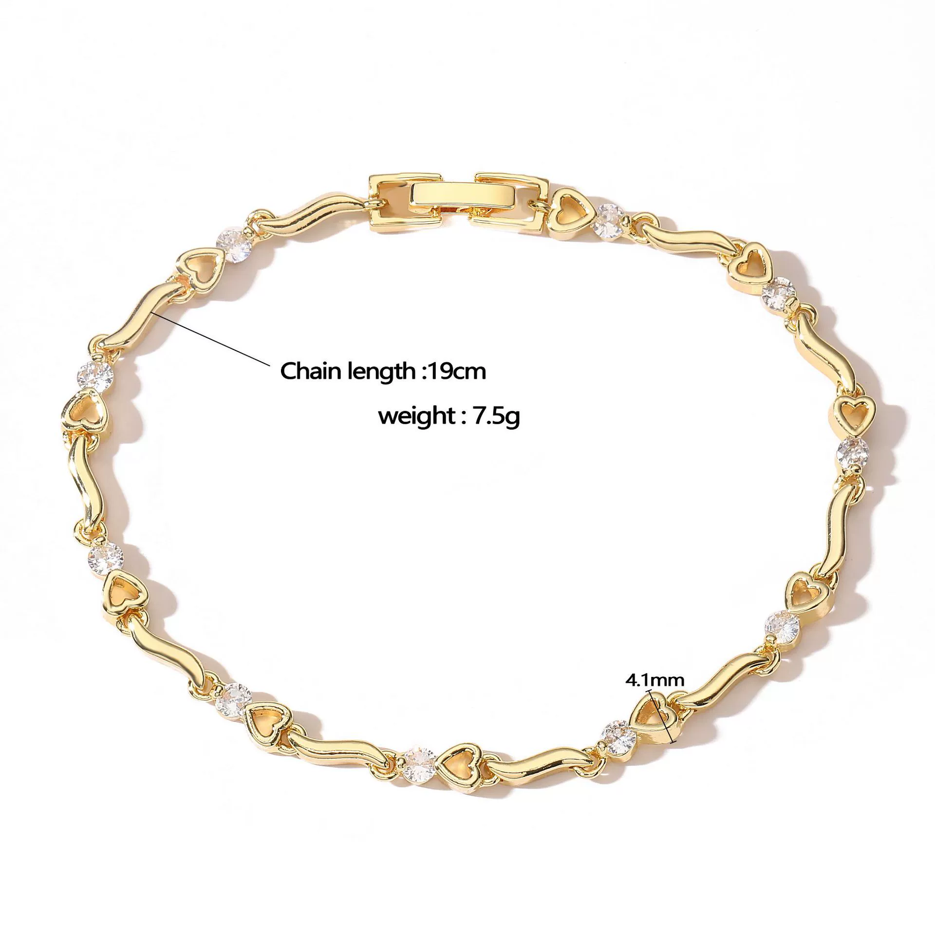 Wholesale Women's Light Luxury Copper Inlaid Colored Diamond Water Drop Petal Fruit Flower Patterned Zirconia Hand Jewelry Bracelet - Image 5