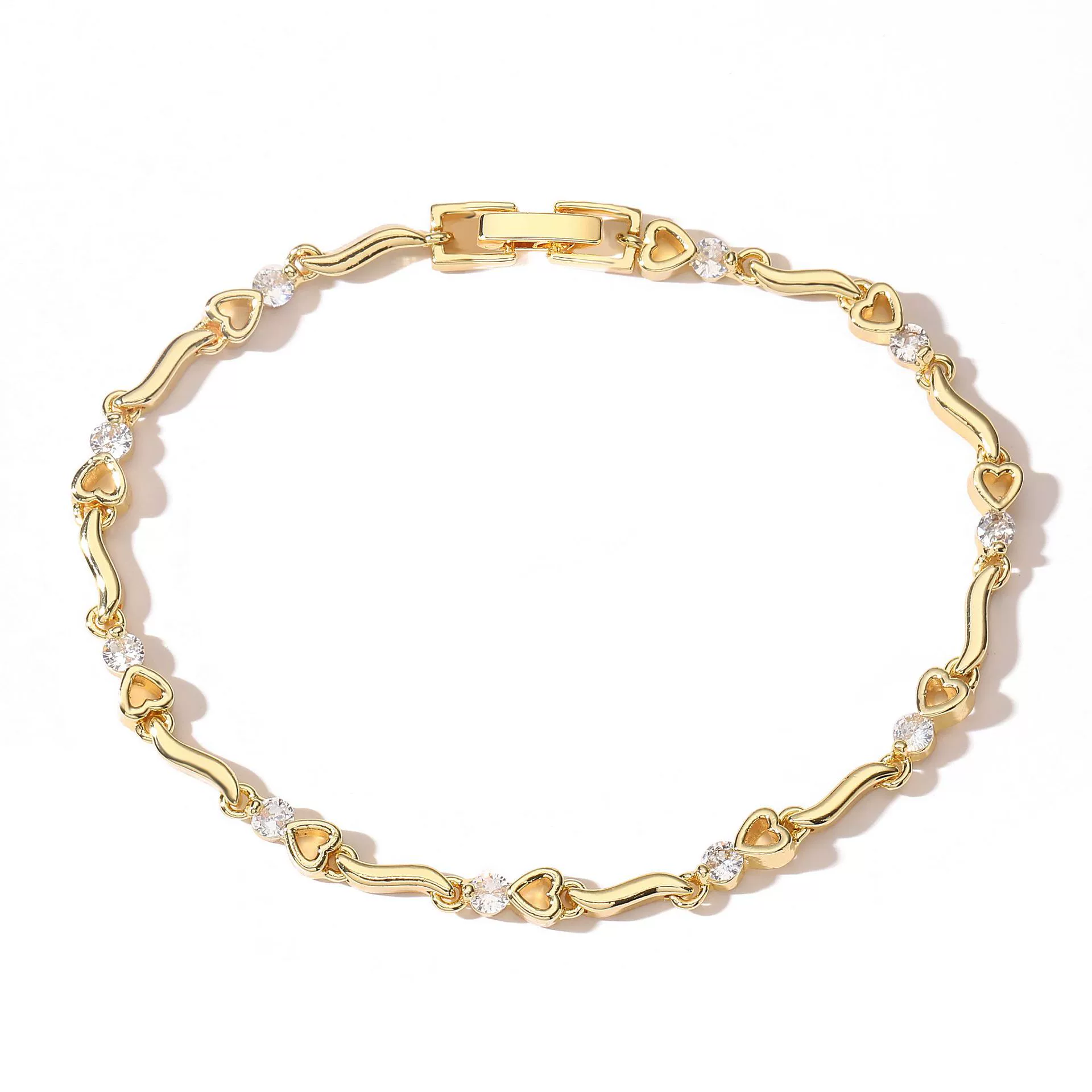 Wholesale Women's Light Luxury Copper Inlaid Colored Diamond Water Drop Petal Fruit Flower Patterned Zirconia Hand Jewelry Bracelet - Image 7
