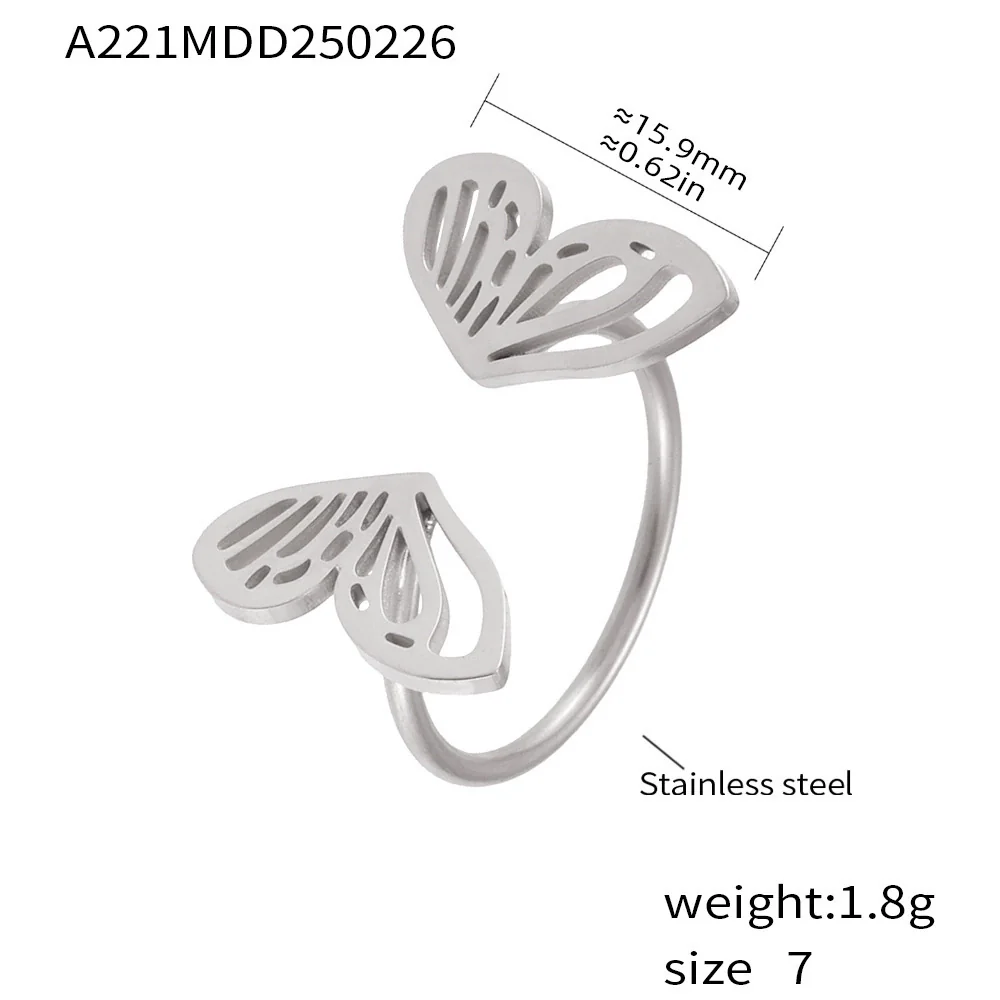 Wholesale Women's Light Luxury Geometric Ferris Wheel Irregular Split Ring Combination Stainless Steel Titanium Steel Pvd Plated 18K Gold Color Preservation Ring - Image 10