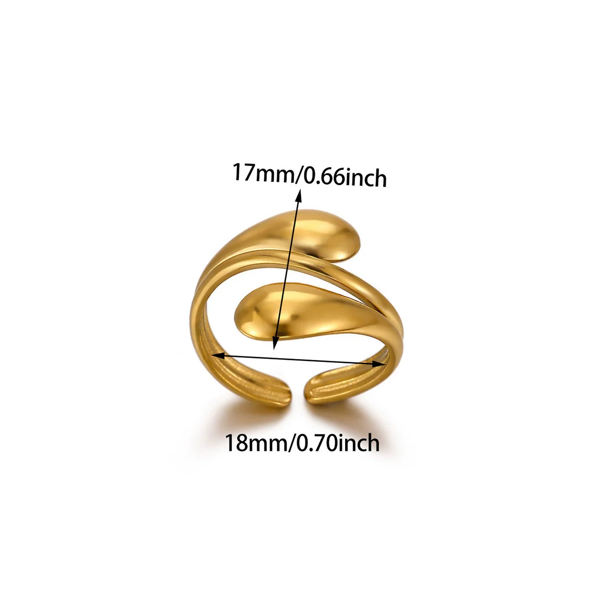 Wholesale Women's Light Luxury Geometric Fruit Inlaid With Gold Stainless Steel Titanium Steel Ring Accessories - Image 11