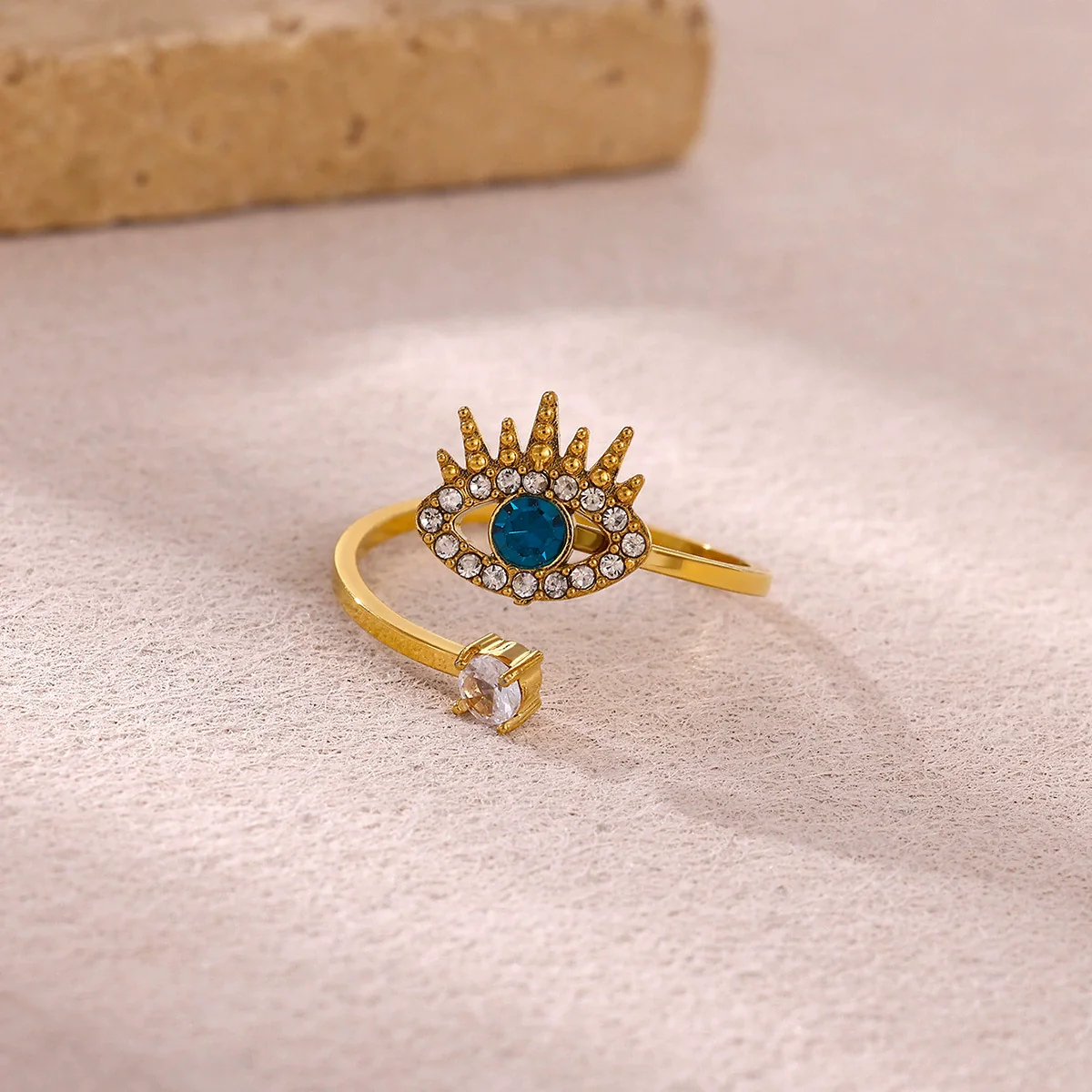 Wholesale Women's Light Luxury Geometric Fruit Pattern Copper Zircon Ring Inlaid With Gold - Image 4