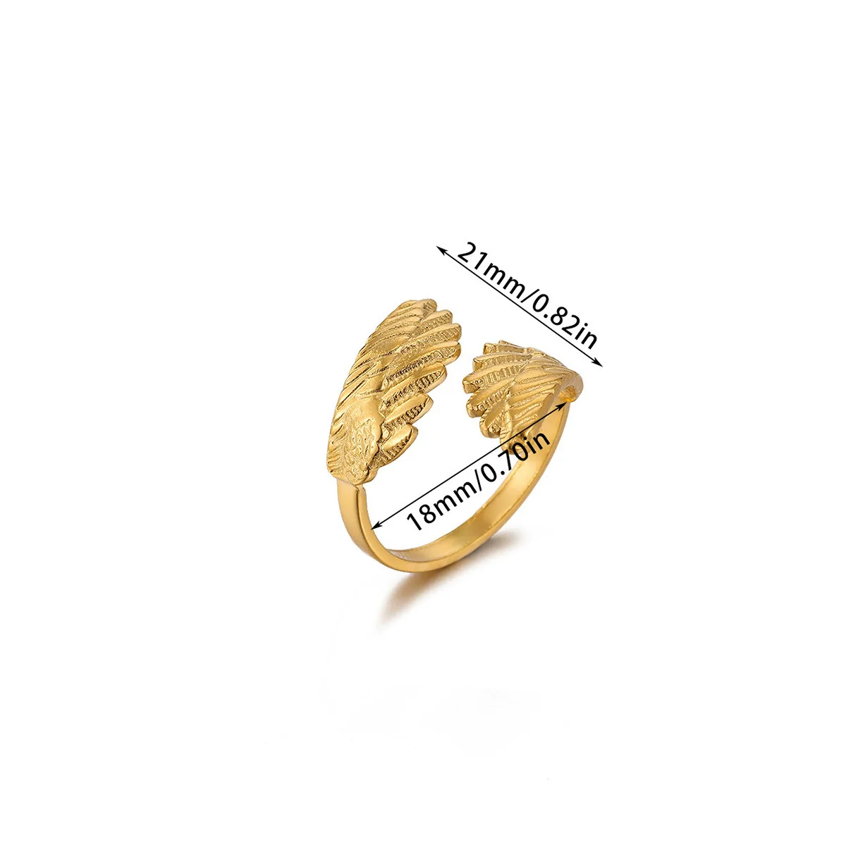 Wholesale Women's Light Luxury Geometric Fruit Pattern Stainless Steel Titanium Steel Gold Inlaid Open Ring Accessories - Image 7