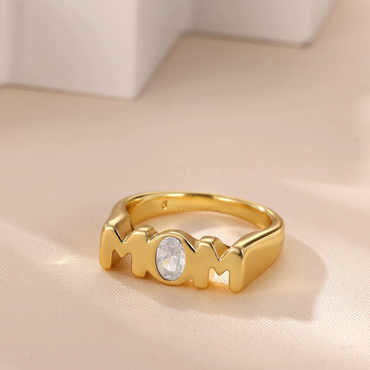 Wholesale Women's Light Luxury Geometric Fruitshaped Stainless Steel Ring Inlaid With Gold Accessories
