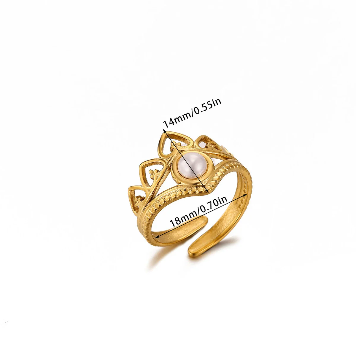 Wholesale Women's Light Luxury Geometric Fruitshaped Stainless Steel Ring Inlaid With Zircon And Gold - Image 7