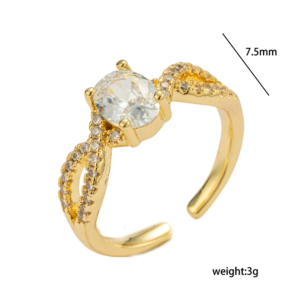 Wholesale Women's Light Luxury Geometric Gold Plated Copper Bowknot Ring With Diamonds - Image 5