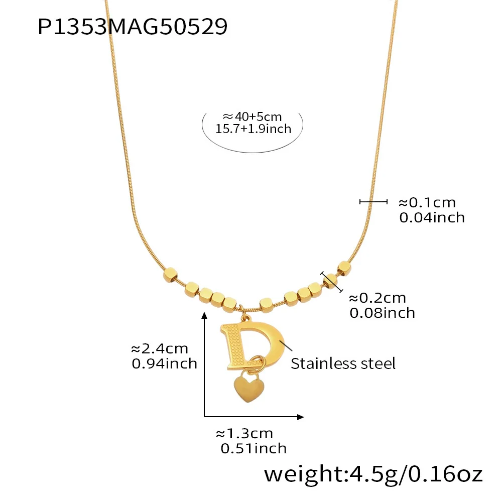 Wholesale Women's Light Luxury Geometric Letter D Pendant Necklace Made Of Titanium Steel And Stainless Steel With Electroplating - Image 6