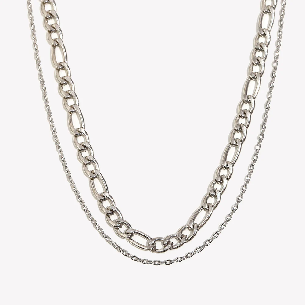 Wholesale Women's Light Luxury Geometric Stainless Steel Electroplated Doublelayer Necklace - Image 5
