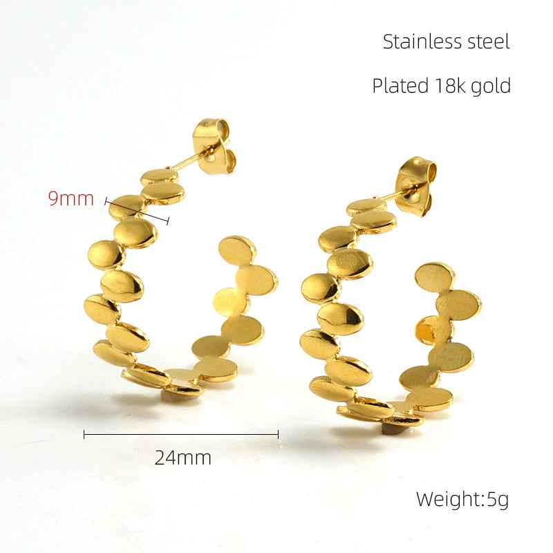 Wholesale Women's Light Luxury Geometric Stainless Steel Electroplated Earrings - Image 6