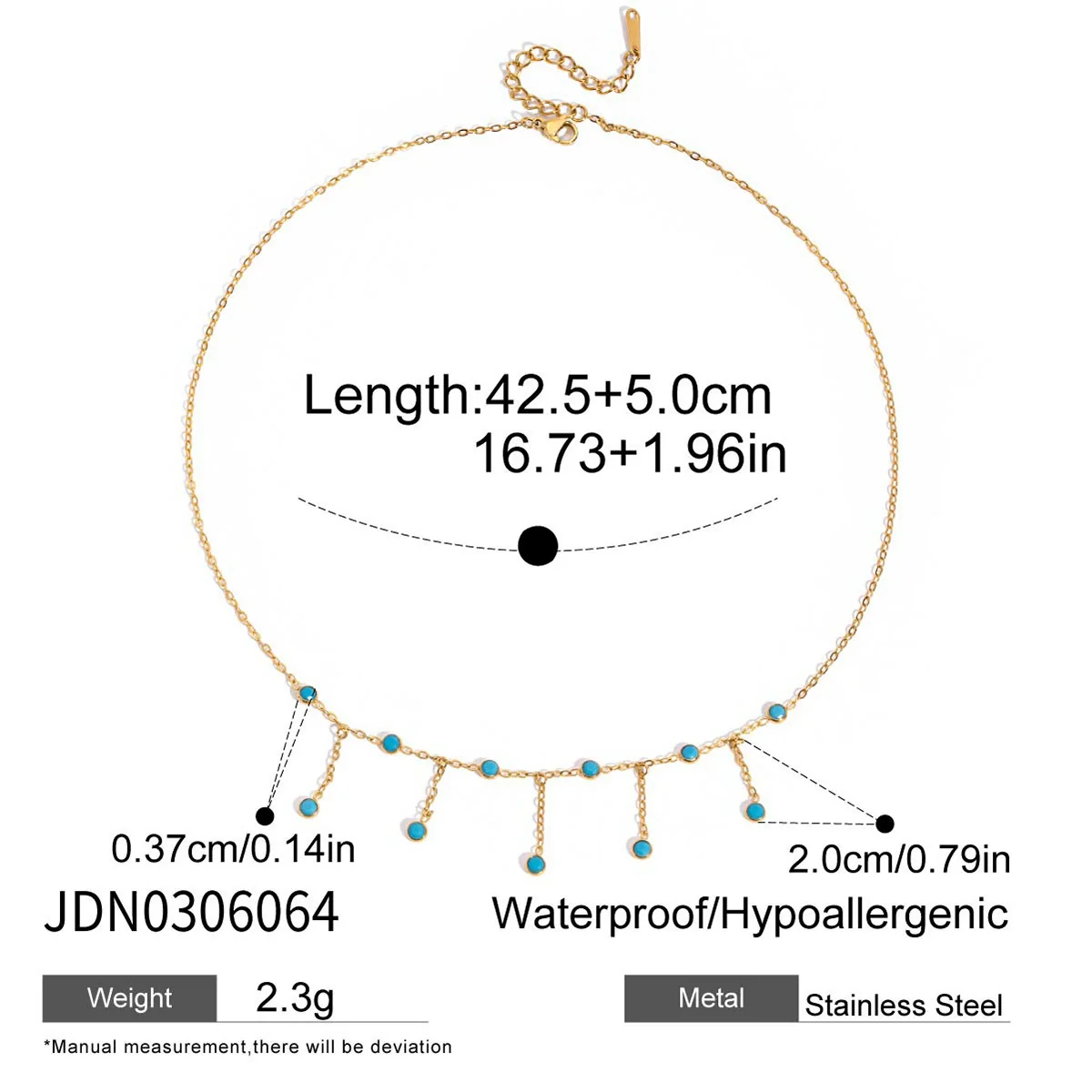 Wholesale Women's Light Luxury Geometric Stainless Steel Electroplated Necklace - Image 7