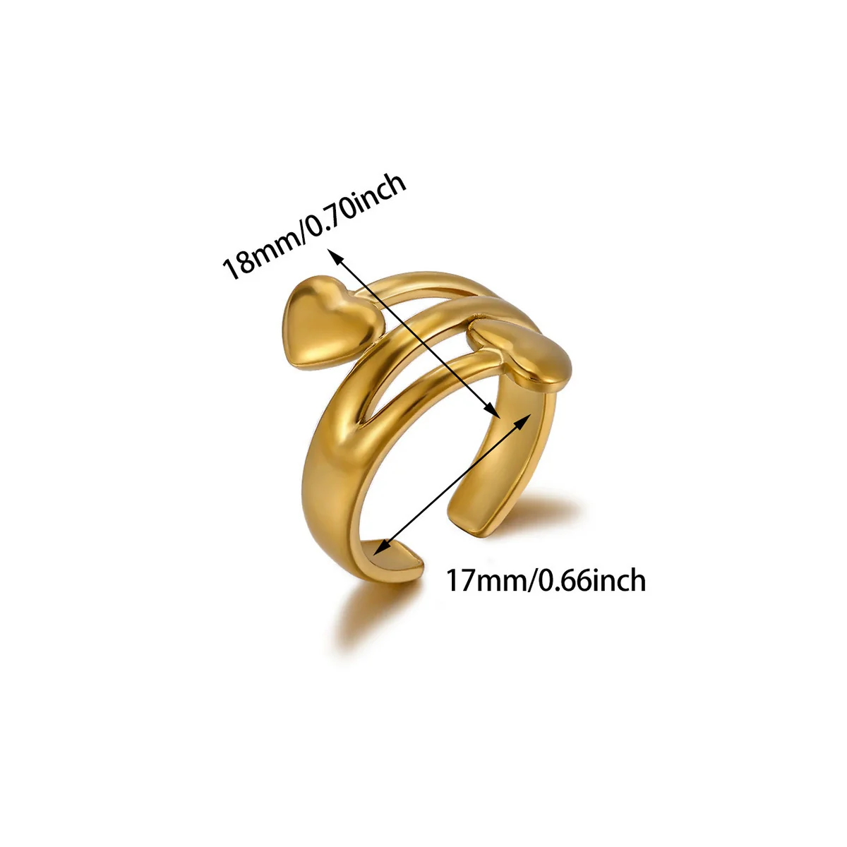 Wholesale Women's Light Luxury Geometric Stainless Steel Goldinlaid Heartshaped And Fruitshaped Hollow Rings - Image 14