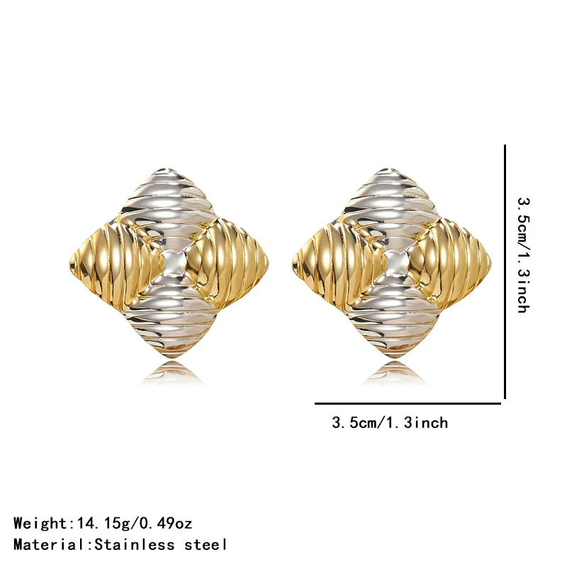 Wholesale Women's Light Luxury Geometric Stainless Steel Goldplated Earrings - Image 11