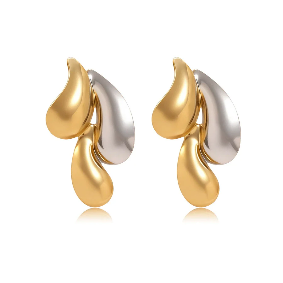 Wholesale Women's Light Luxury Geometric Stainless Steel Goldplated Earrings - Image 5