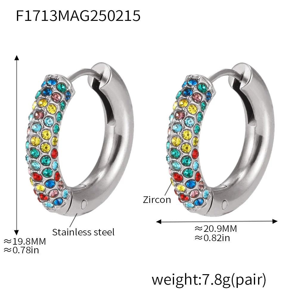 Wholesale Women's Light Luxury Geometric Titanium Steel Stainless Steel Electroplated Ferris Wheel Circle Earrings - Image 11
