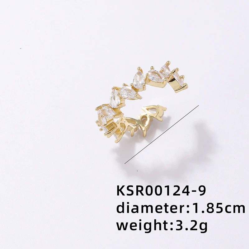 Wholesale Women's Light Luxury Hip Hop Style Copper Ring With Electroplating - Image 8