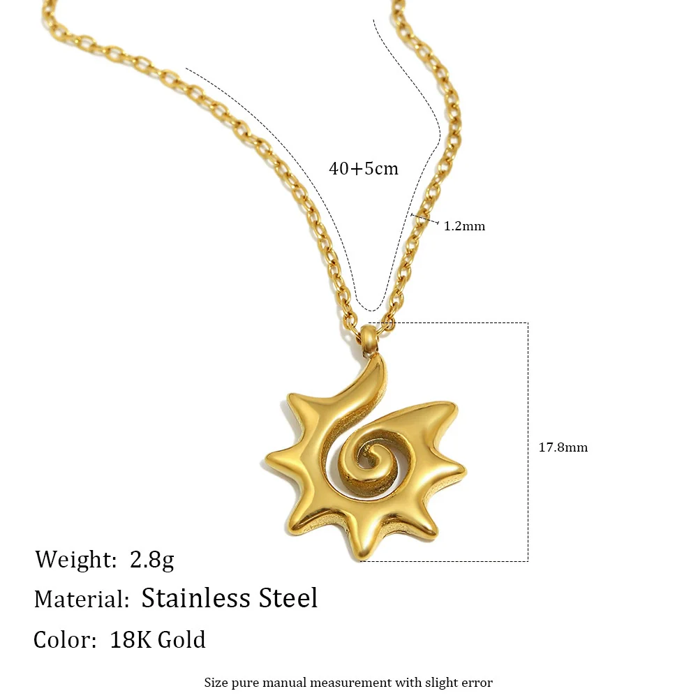 Wholesale Women's Light Luxury Minimalist Geometric Stainless Steel 18K Gold Plated Pendant Necklace - Image 2