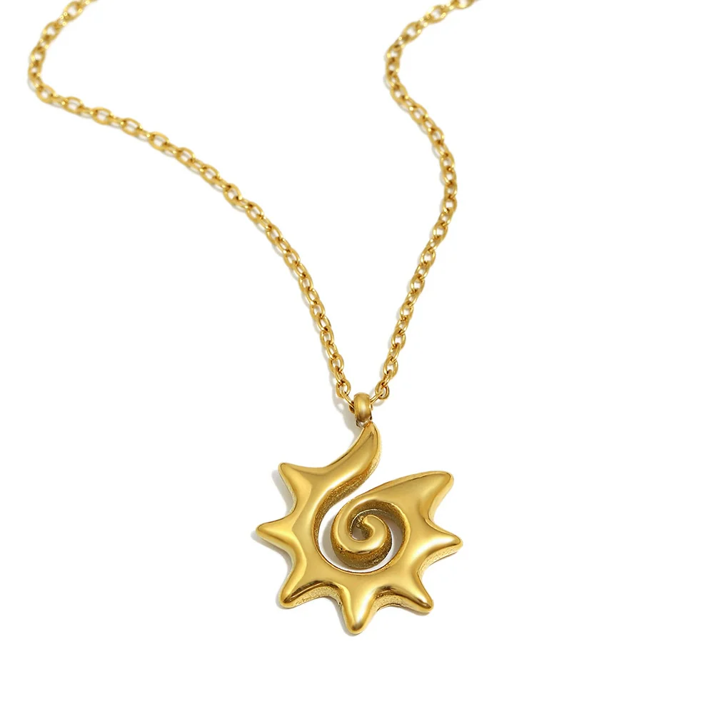 Wholesale Women's Light Luxury Minimalist Geometric Stainless Steel 18K Gold Plated Pendant Necklace - Image 6