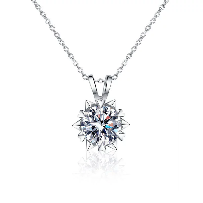 Wholesale Women's Light Luxury S925 Sterling Silver Heartshaped Moissanite Hexagram Pendant Necklace Set With Diamonds And Cross Chain - Image 3