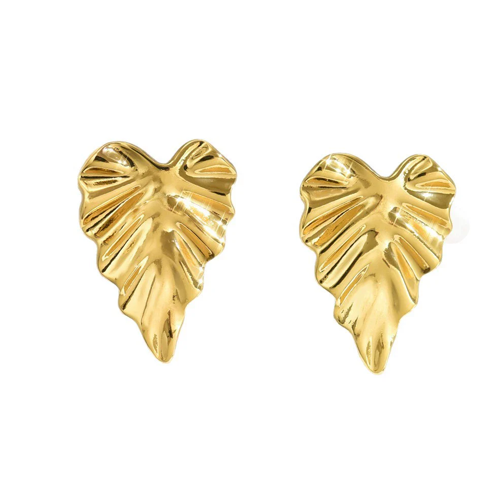 Wholesale Women's Light Luxury Stainless Steel Flower Stamped Earrings - Image 5