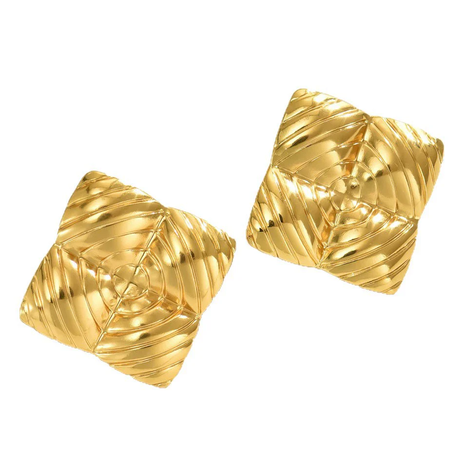 Wholesale Women's Light Luxury Stamped Geometric Stainless Steel Earrings - Image 5
