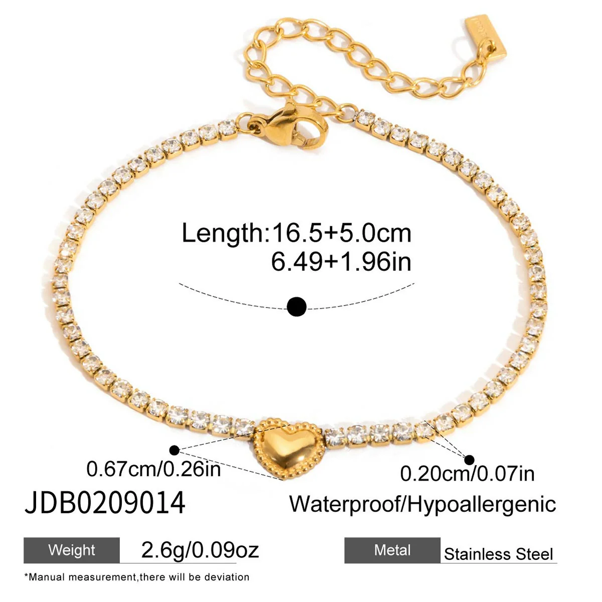 Wholesale Women's Light Luxury Style Electroplated Stainless Steel Flowershaped Drill Chain Bracelet Jewelry - Image 10