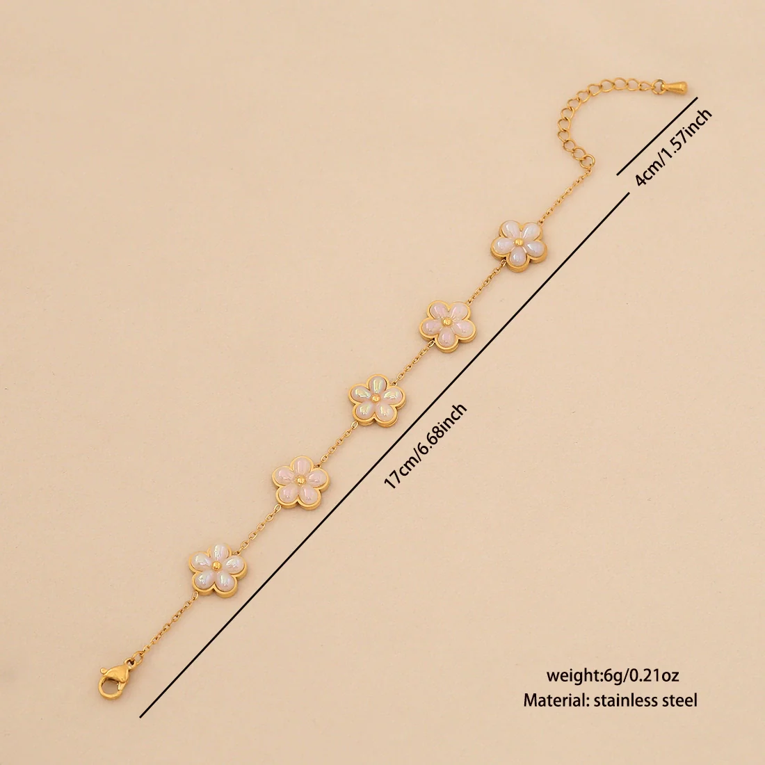 Wholesale Women's Light Luxury Style Flower Shape Real Gold Plated Stainless Steel Necklace Set - Image 9