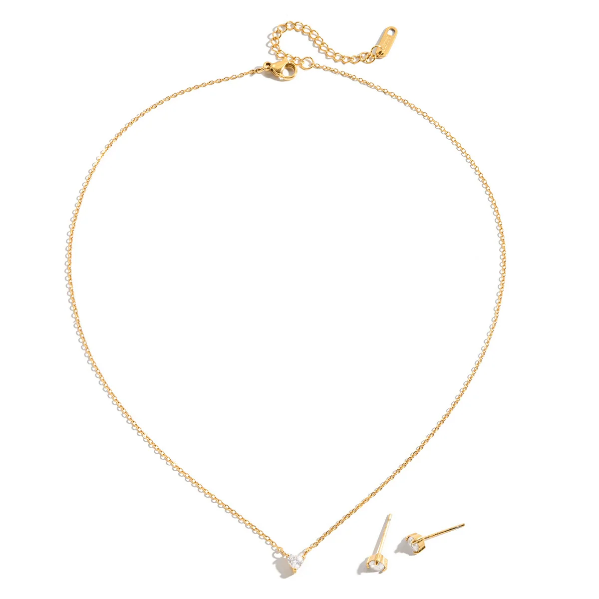 Wholesale Women's Light Luxury Style Geometric Stainless Steel Electroplated Heart Pendant Necklace Jewelry - Image 4